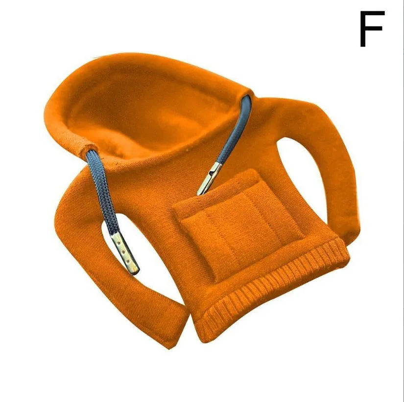 Cloth car gear shift knob cover in various colours showing 13cm by 8cm dimensions
