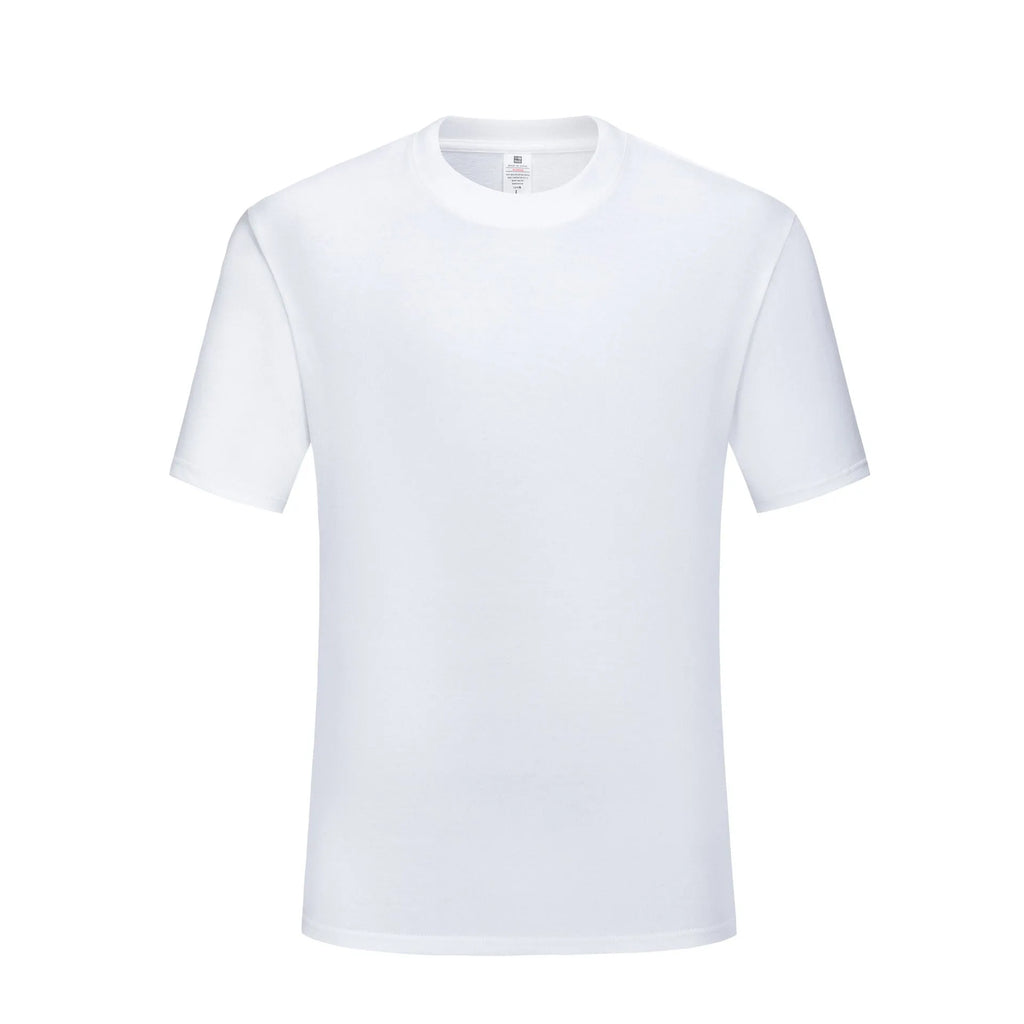 Men's black and white pure cotton loose fit round neck T-shirt on size chart