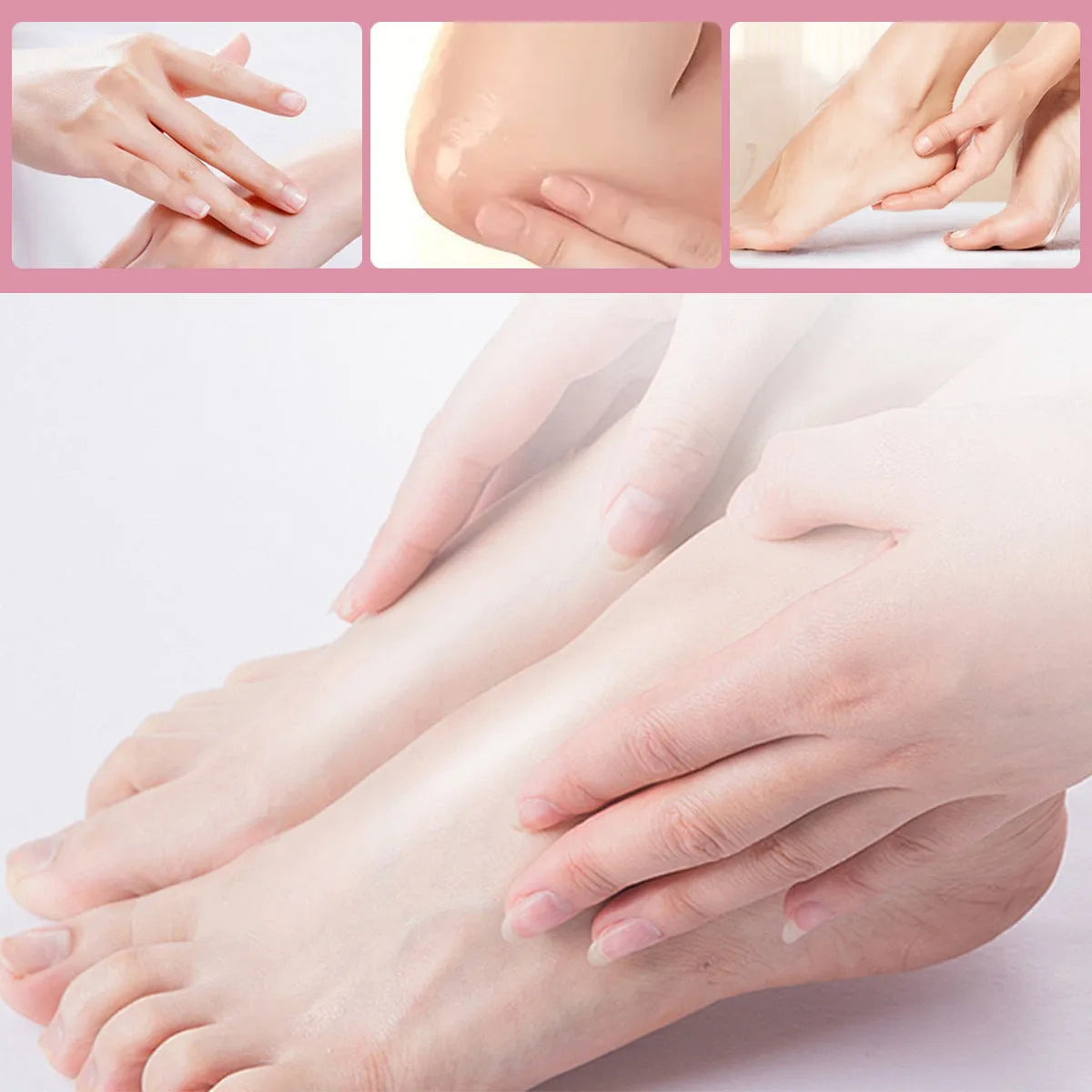 Peach hand and foot cream in 72g tube on plain background