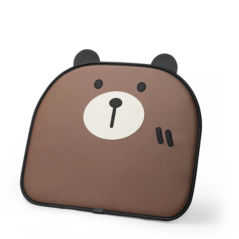 Car seat back protector leather kick pad with Cute Bear design, long style