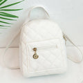Hard square Korean-style embroidered backpack for girls in black, pink, or white.