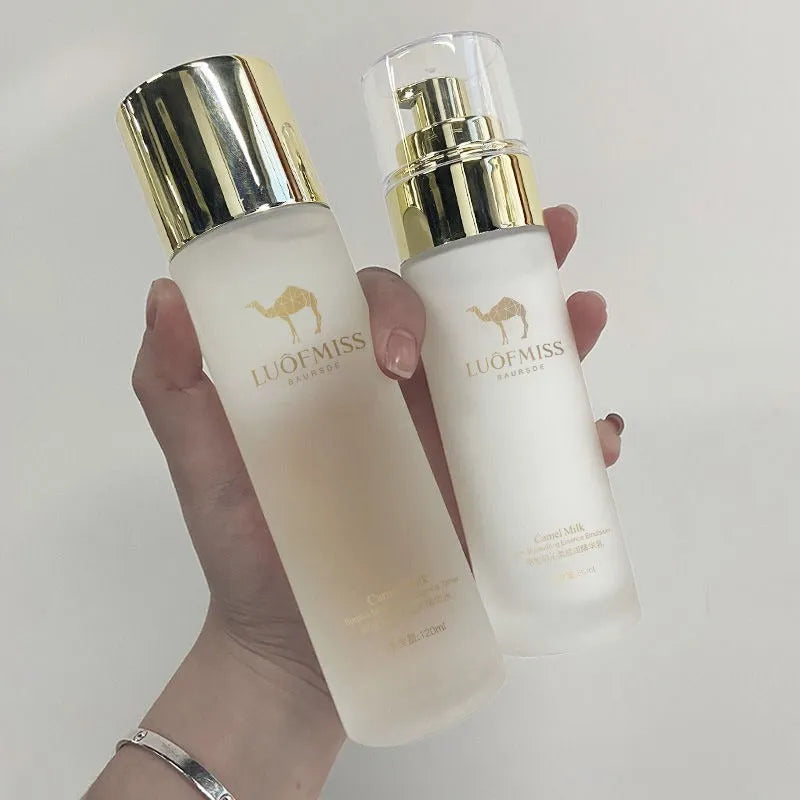 Camel milk moisturising set with 120ml water essence and 80ml milk for various skin types