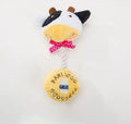 Interactive plush dog toy with sound module and cotton rope in animal designs