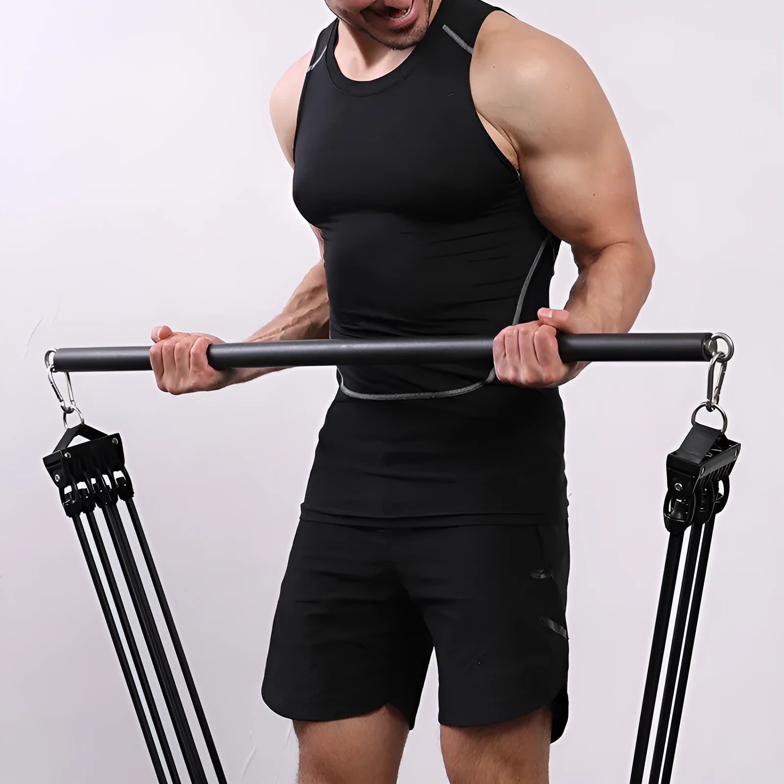 Gym equipment handle accessories with bearing ring mechanism in 980mm and 1000mm lengths