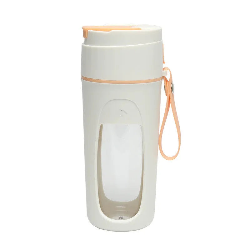 Portable USB blender with glass cup in fresh orange, grass green, or light purple colour