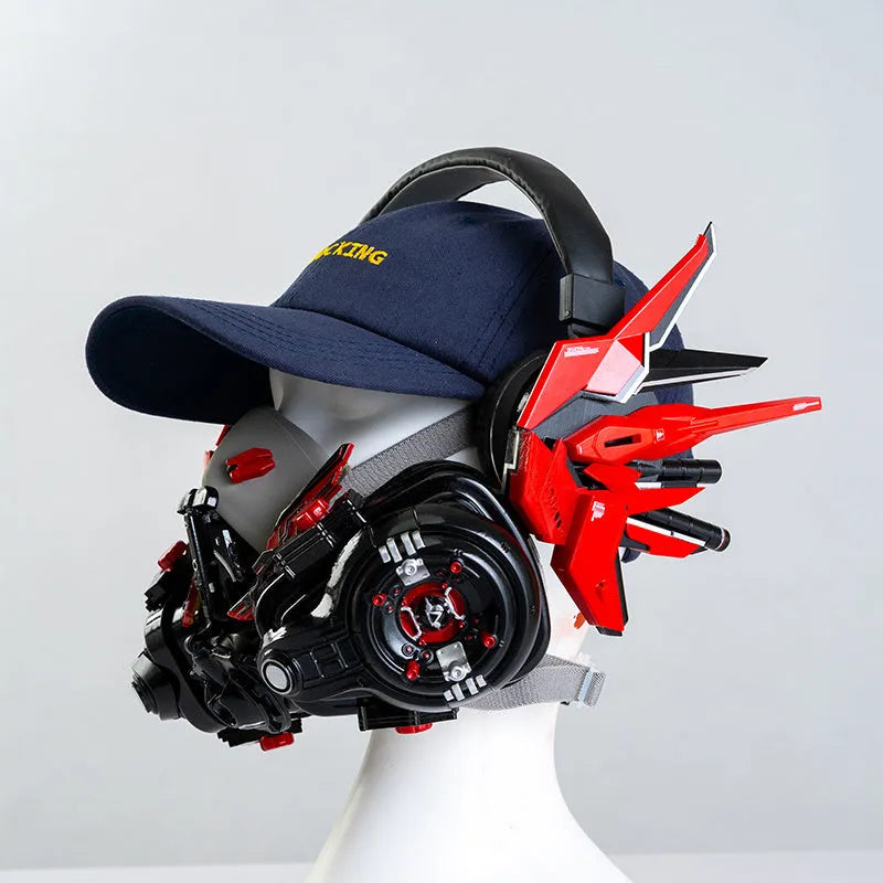 Men's Tech Mecha wireless Bluetooth headphones in plastic with sense of technology design, four colours available