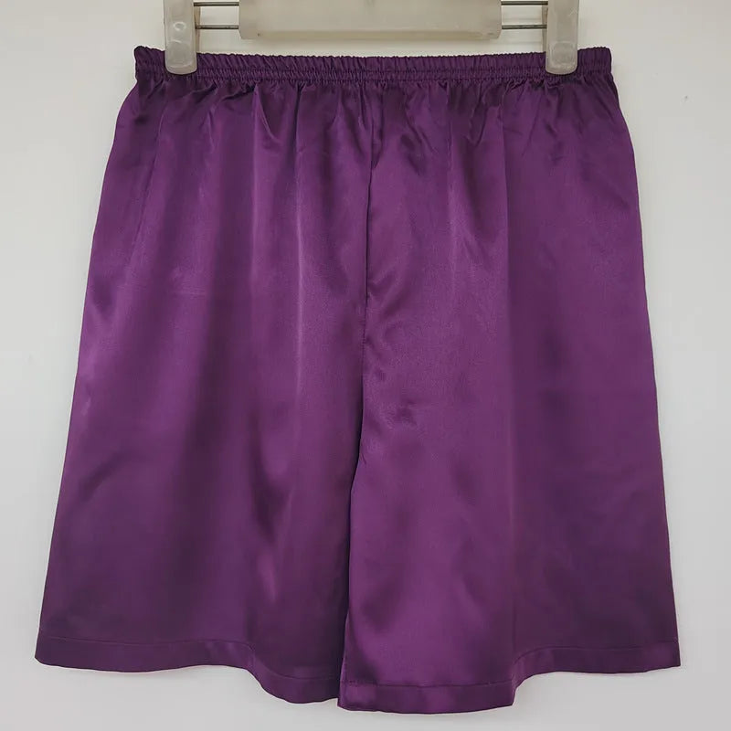 Men's silk ice casual home shorts in black, available in sizes L XXXL