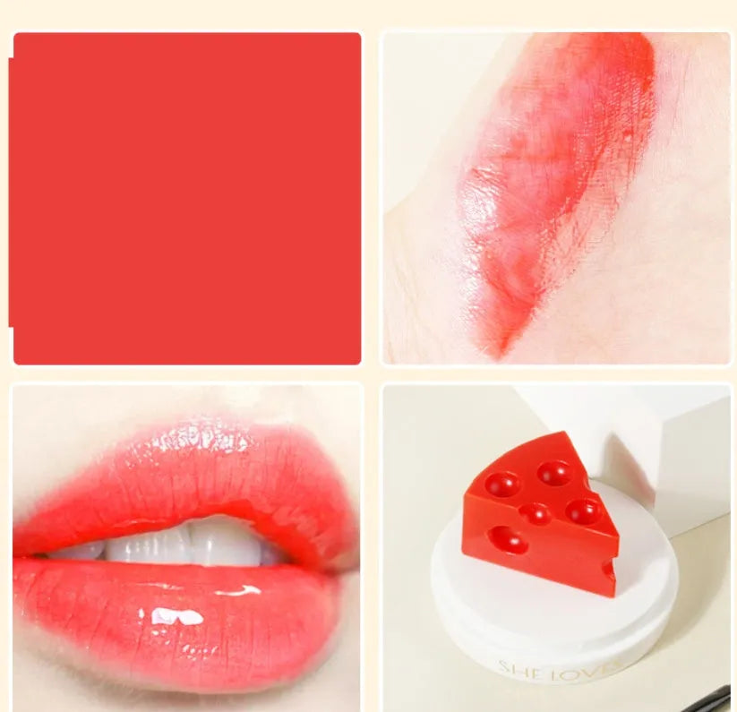 Cheese moisturizing lip balm in pink colour with paste formula and Vitamin E for dry lip care