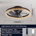 Nordic style ceiling fan lamp with remote control in coffee gold finish