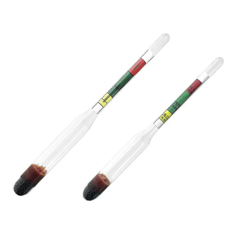 Glass electrohydraulic hydrometer for battery electrolyte density testing with suction mechanism