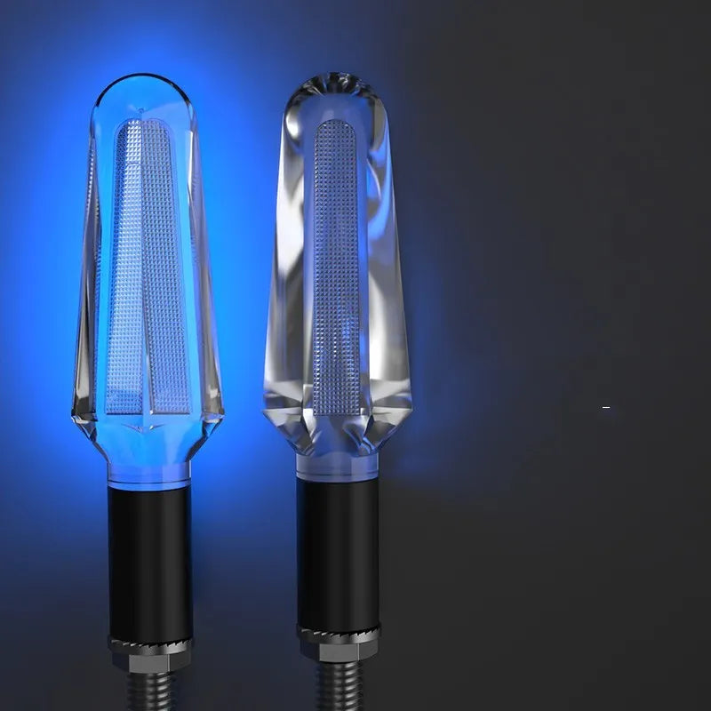 General warning light for electric vehicles LED turn signal transparent PC housing crystal pointed style red yellow blue