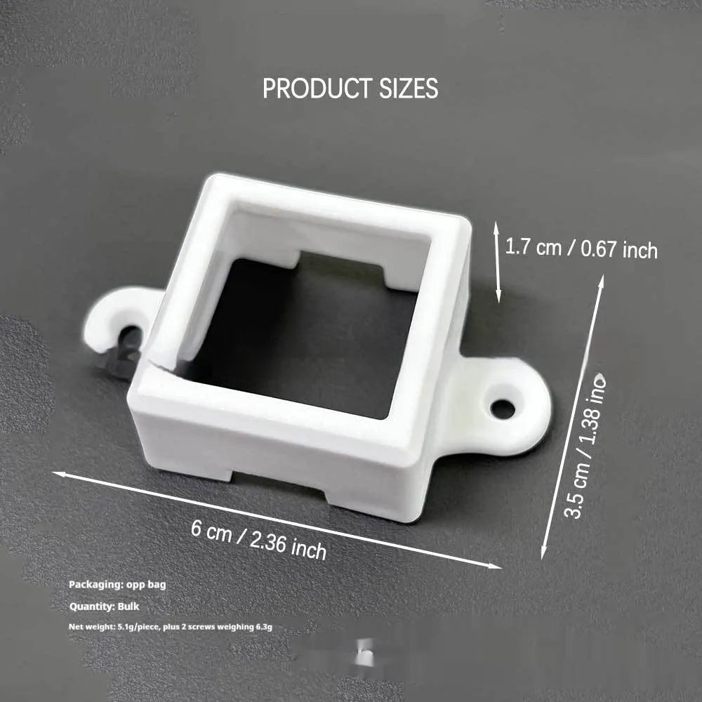 Small white plastic LED light protective lampshade with dimensions 1.7cm by 6cm.