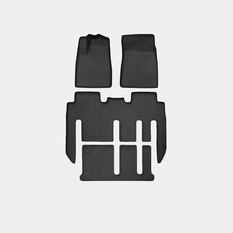 Tesla Model X waterproof TPE rubber floor mat and tailored boot liner set for left-hand drive.
