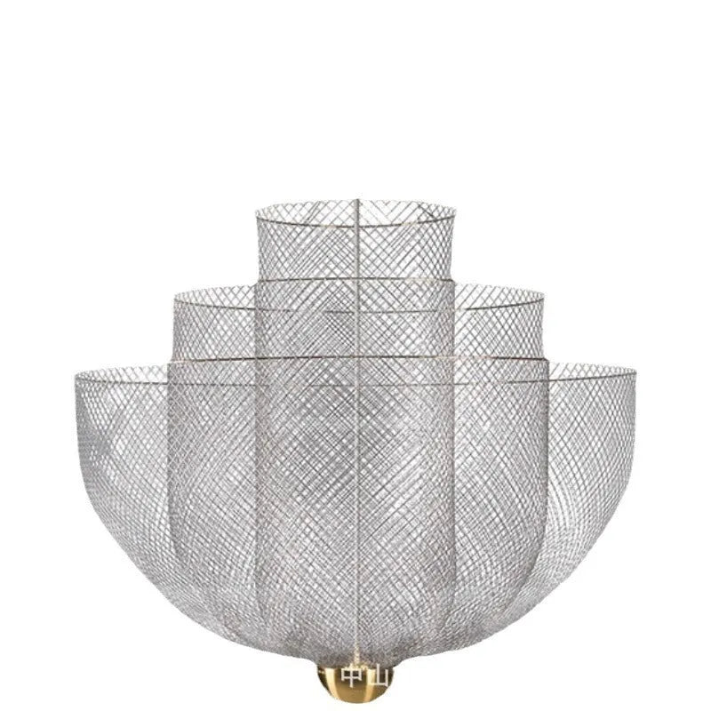 Nordic iron mesh personality shape chandelier ceiling light with 450mm diameter in gold or silver finish