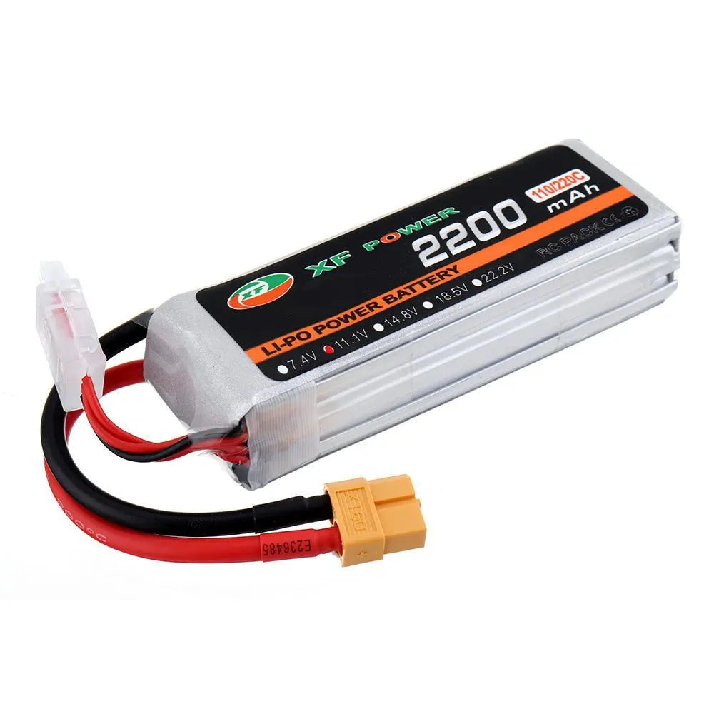 XF Power 14.8V 1000mAh 75C 4S graphene drone lithium battery with XT60 connector.