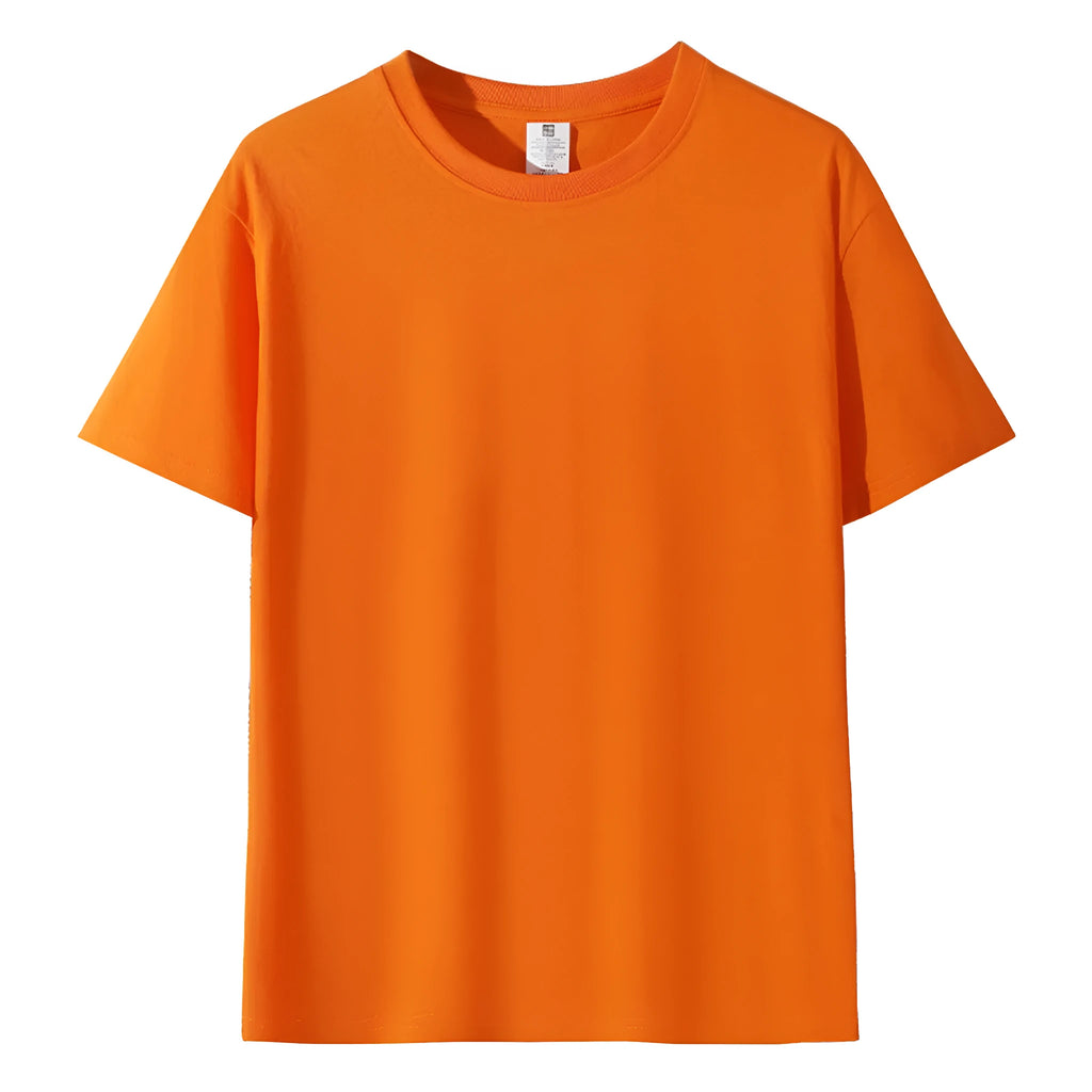 Combed cotton round neck T-shirt in solid colour loose fit pullover style available in 14 colours