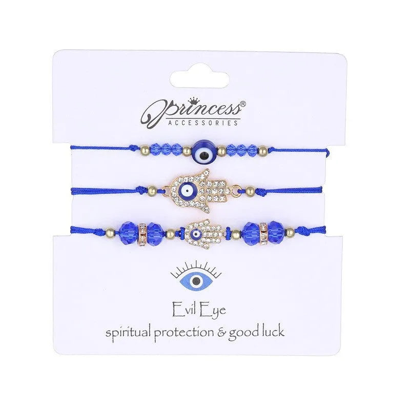 Diamond hand woven alloy wire adjustable combination bracelet set 3pc unisex butterfly design