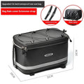 Black waterproof PU leather bicycle rack bag with 12 litre capacity for car backseat equipment transport