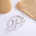 Double T open adjustable ring for women in gold or platinum colour, copper plated minimalist style