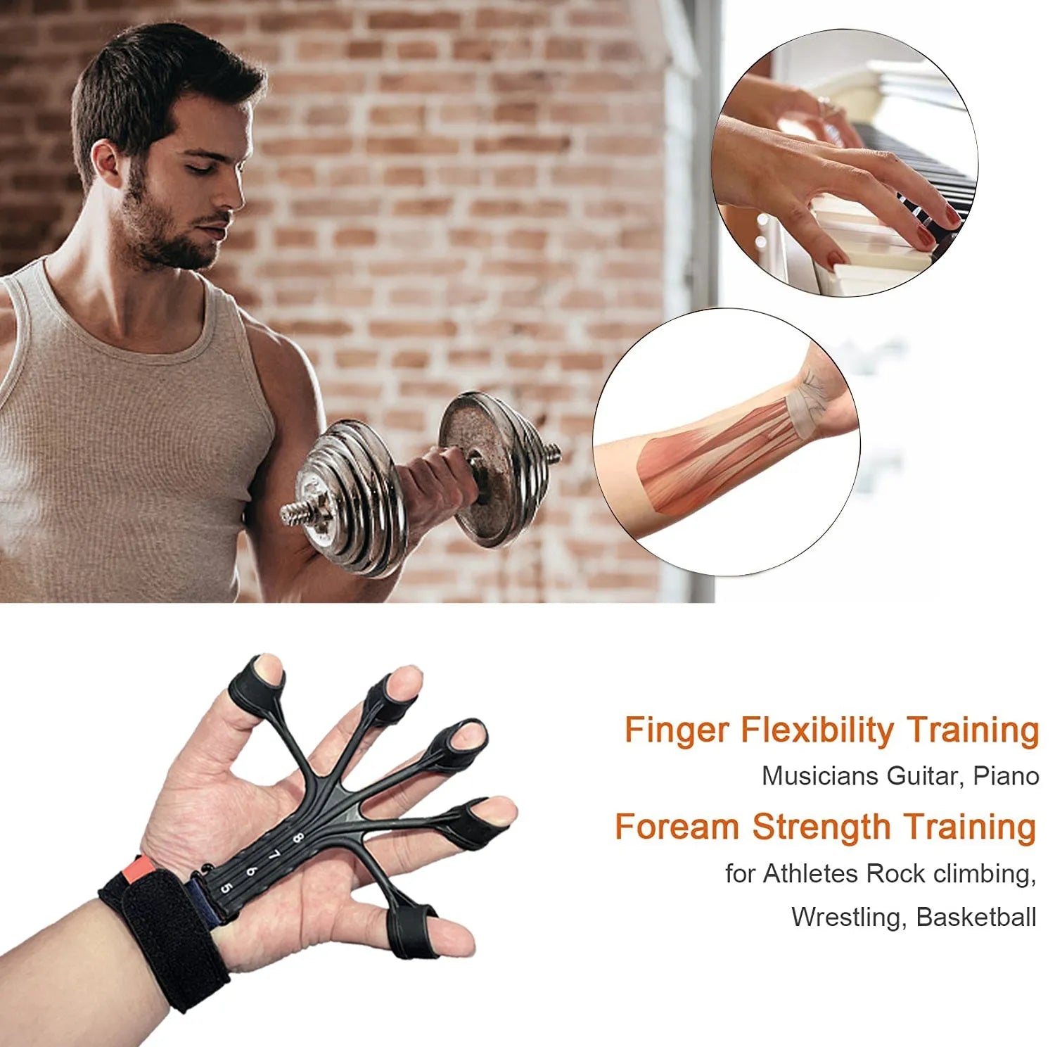 HLX silicone finger flexion extension trainer with puller and adjusting belt for hand rehabilitation
