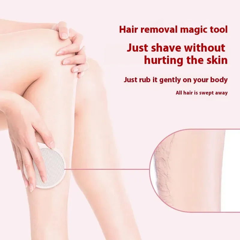 Nano glass epilator and foot grinder 2-in-1 handheld hair removal device in plastic body.