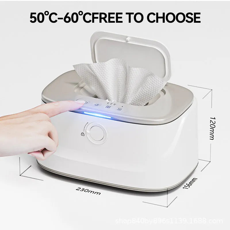 Baby wipe heater night light USB plug-in car constant temperature wipes box in white polypropylene