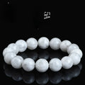 Women's crystal bracelet with round blizzard snowflake pattern beads, showing geometric and traditional design.