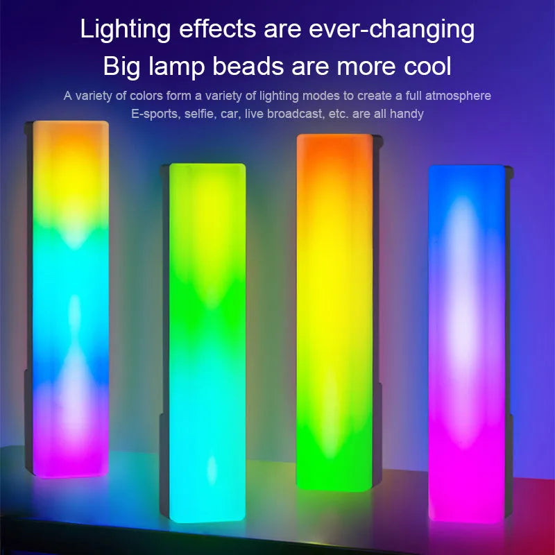 3D RGB voice-activated ambience lamp in black or white shell with USB cable