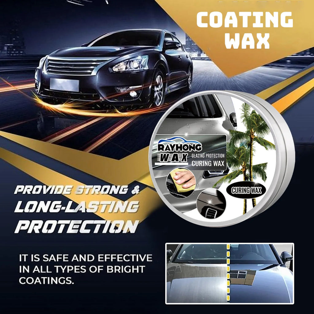 Car coating wax block and sponge applicator for automotive paint cleaning