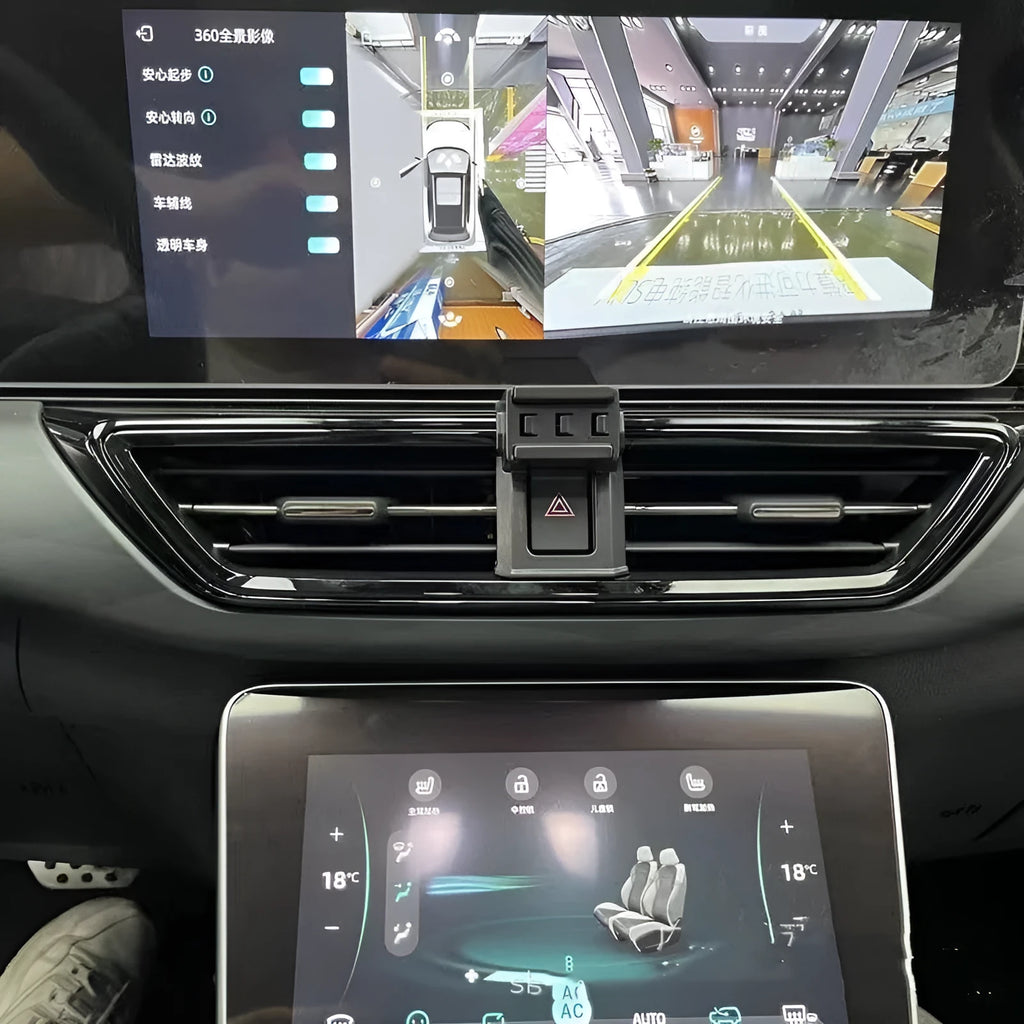 GOODWAY car dashboard phone holder with 360-degree rotation on snap-on base