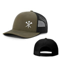 Army green adjustable sun hat with dome crown made from breathable polyester fabric