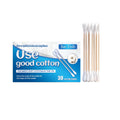 Double-headed cotton swab with bamboo stick and absorbent cotton heads