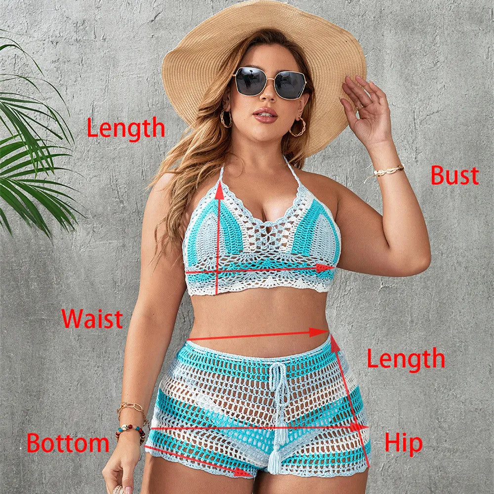 Women's blue hollow out strap swimsuit with split construction in acrylic fabric
