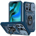 Magnetic sliding window phone case for Apple iPhone in sapphire blue and other colour options