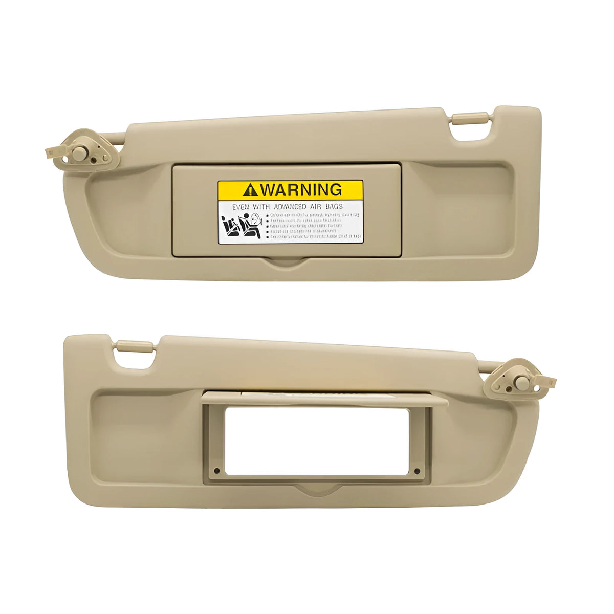 Beige PVC car sun visor pair, left and right set, part 83280-SNA-A01ZA for special vehicle models