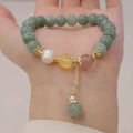 Myanmar jade beaded bracelet with geometric beads and pearl accents in Han style design