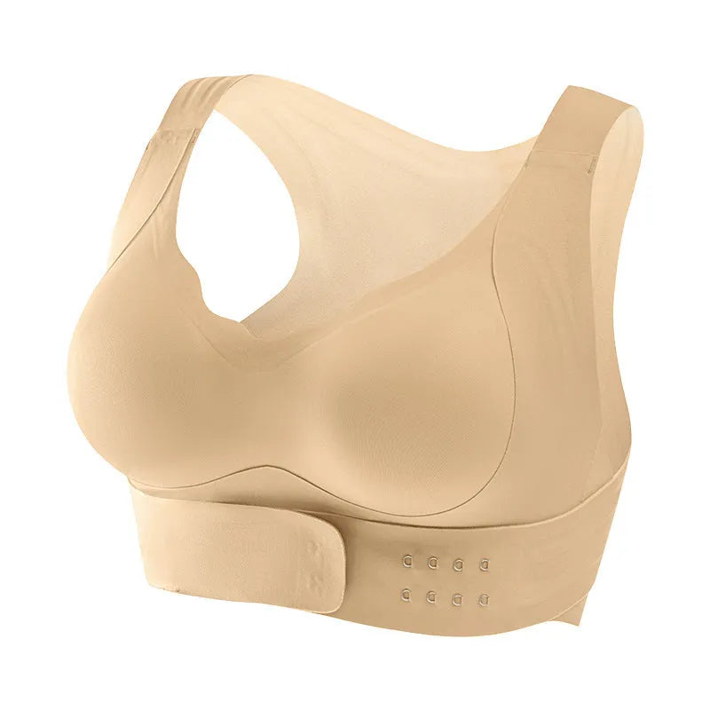 Women's cross back yoga bra with front buckle closure in three colour options