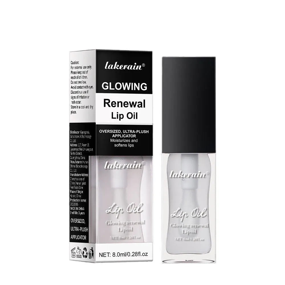 Glow Lip Gloss tube showing seven colour options with 8ml net content for nourishing moisturising lip care