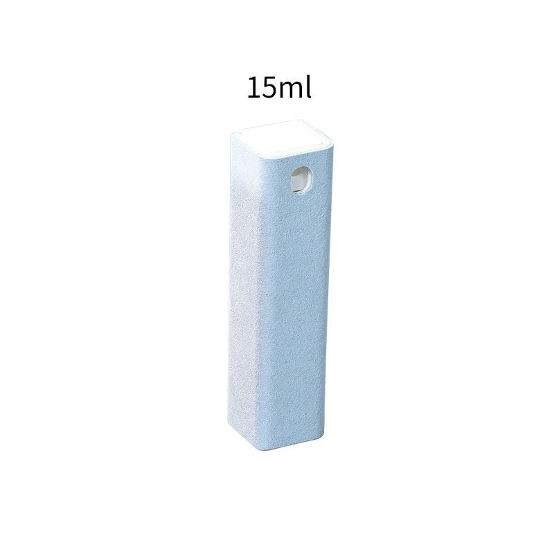 15ml phone screen cleaning spray bottle with flat protective case in multiple colour options