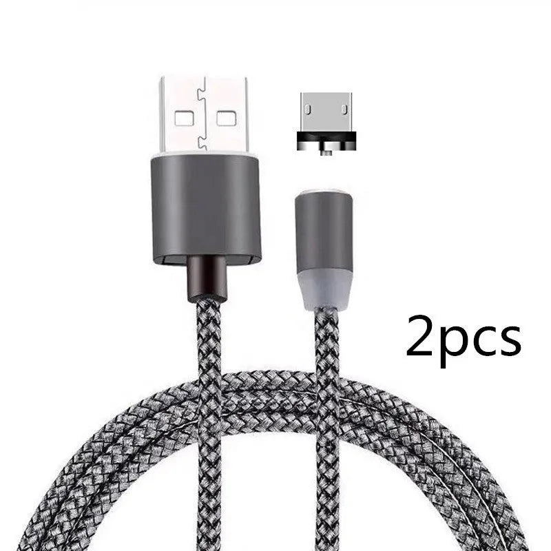 Android Type C three-in-one magnetic suction head charging cable 1m silver