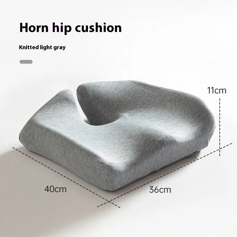 Memory foam office chair cushion for waist support measuring 36x40x11cm in grey colour.
