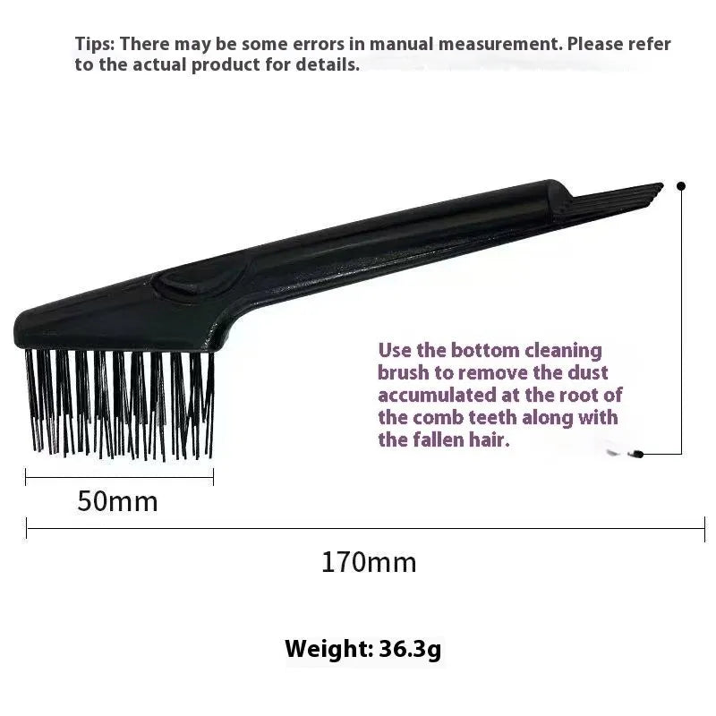 Large comb cleaner tool in black for removing hair and dust from hairbrushes