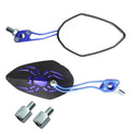 Pair of universal motorcycle rearview mirrors with aluminium rod and ABS frame in black colour