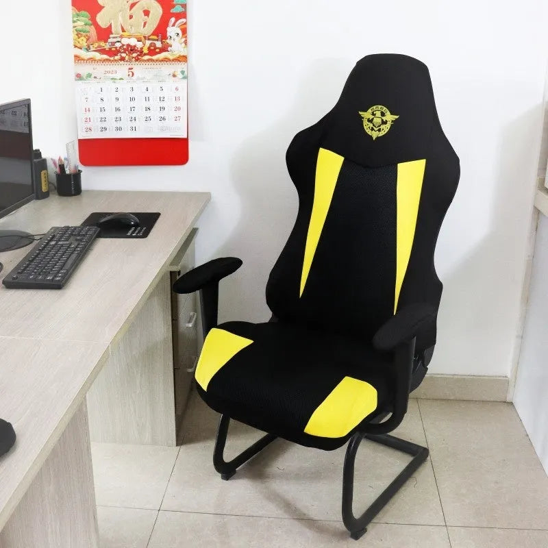 Polyester chair cover set for home computer chair measures 80x88cm oval shape includes backrest seat and armrest covers
