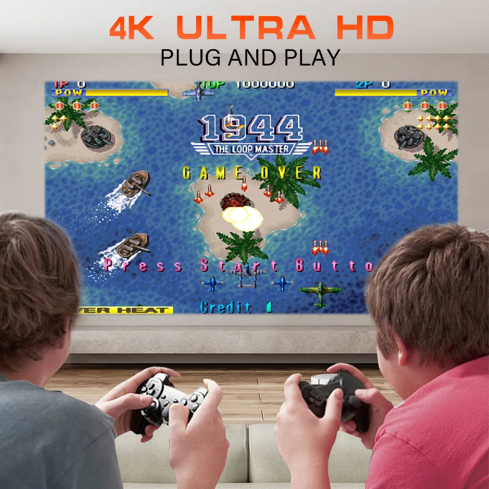 M300MAX portable home projection game machine in red or white packaging with handles