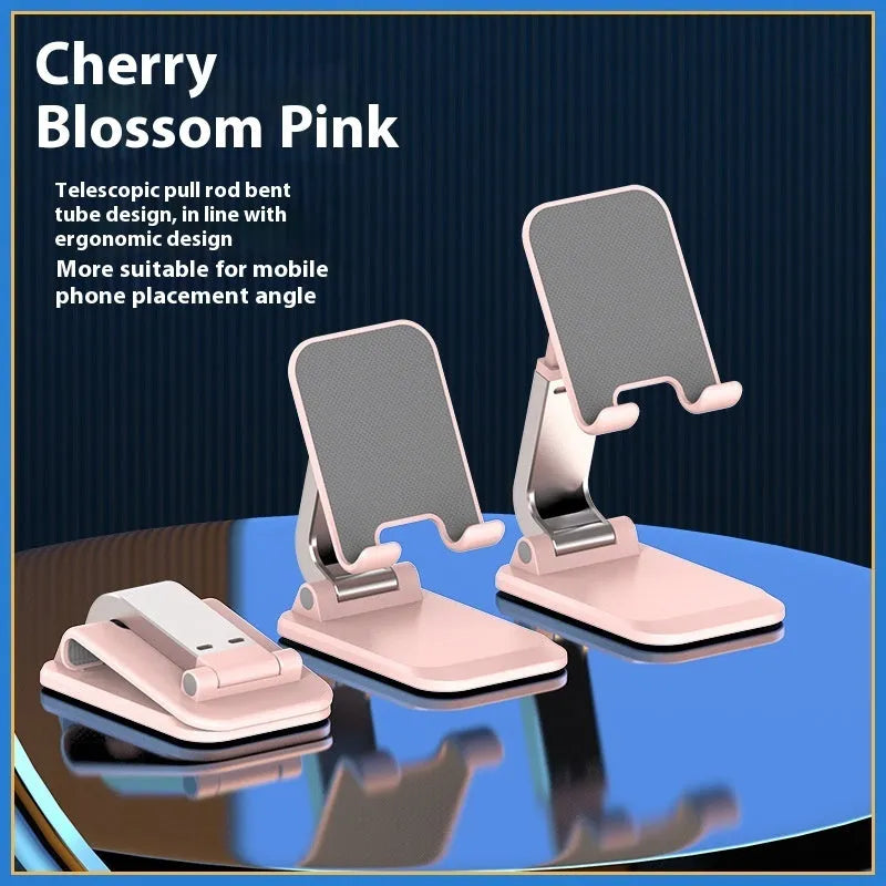 Folding portable desktop phone stand with weighted base in four colour options