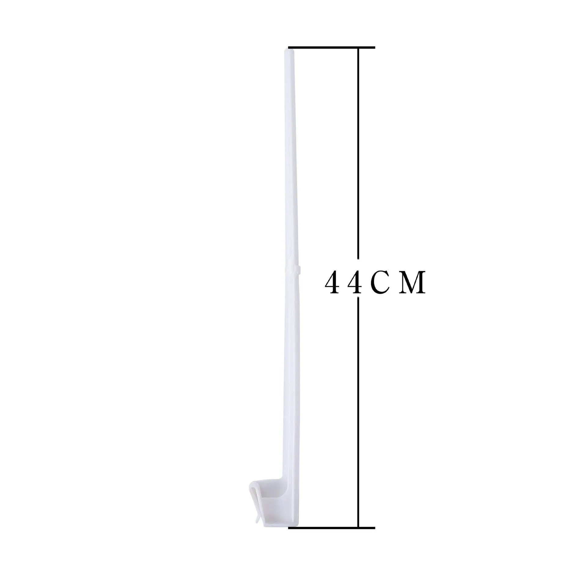 Pack of ten white plastic car window flagpole holder clips on a car window.