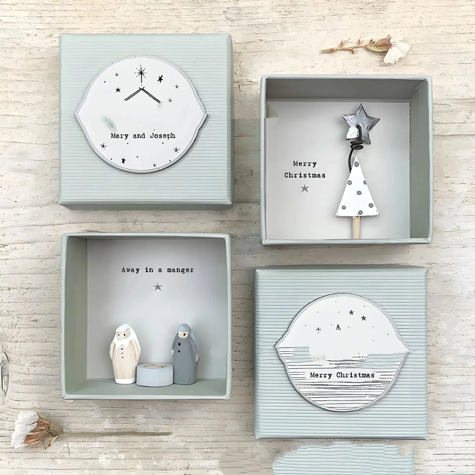 Modern cartoon style guardian angel resin ornament in gift box packaging