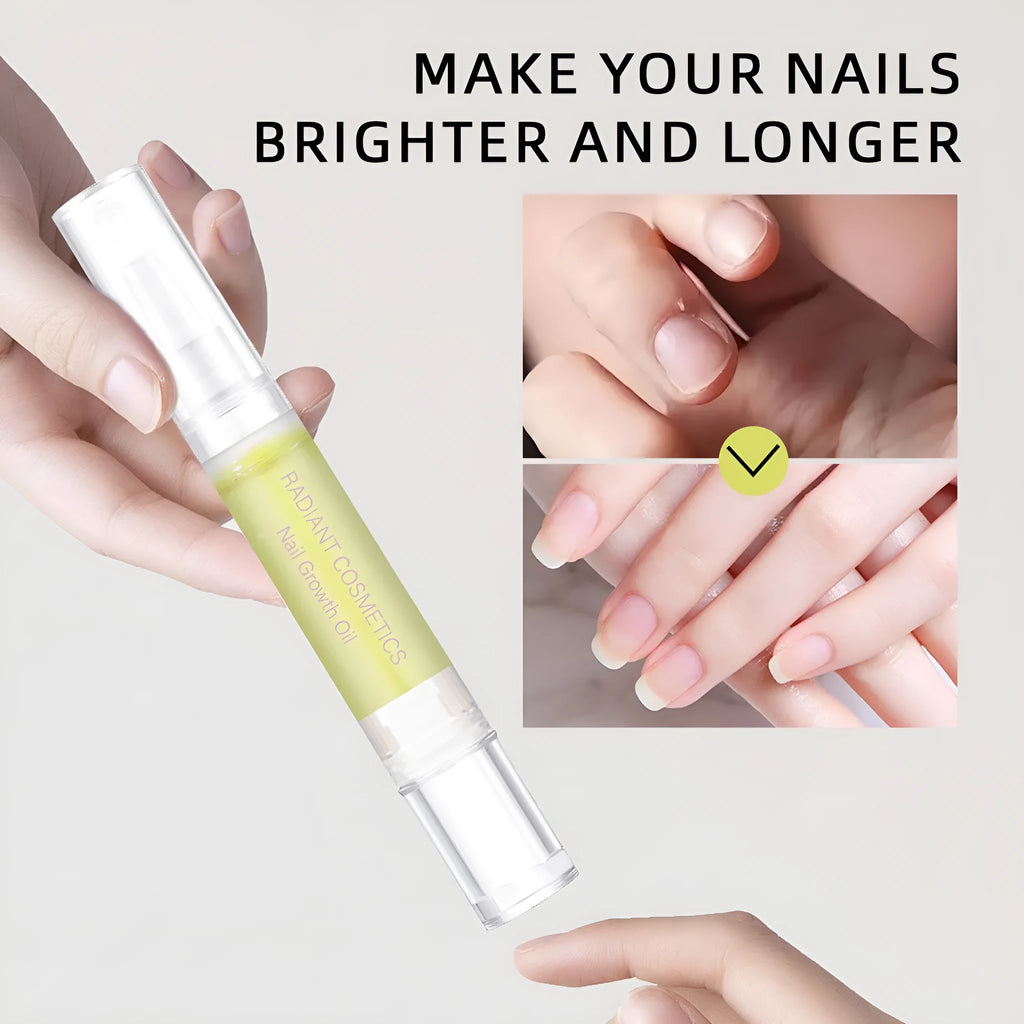 3ml bottle of clear nail growth and cuticle care treatment oil.