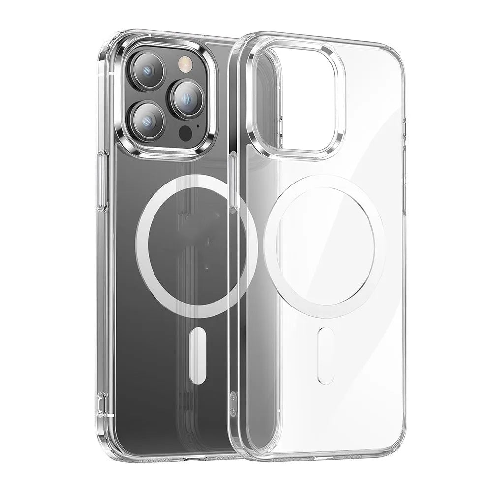 Two-in-one transparent magnetic phone case for iPhone, TPU PC construction shockproof drop-resistant